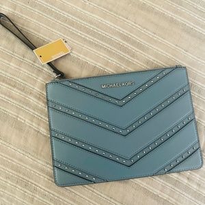Michael Kors XL Wristlet Powder Blue